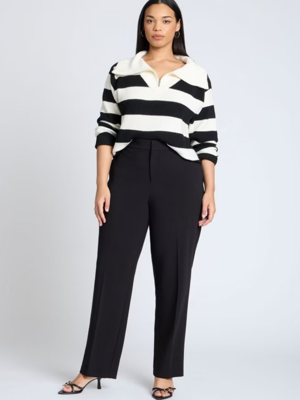 ELOQUII 365 Black Straight Leg Career Pants Stretch Trouser Plus Size 14